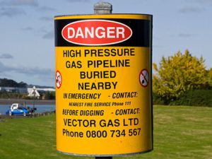 Danger high pressure gas line