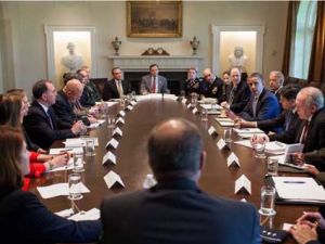 Intelligence leaders around a table