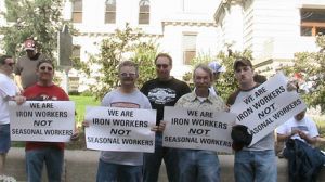 Iron workers protest