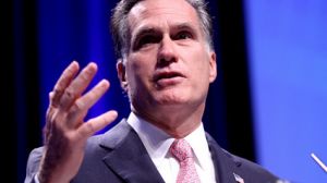 Mitt Romney speaking last February.