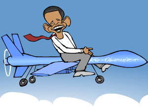 President Obama flying a drone