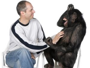 man and chimp