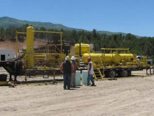 "Green completion" equipment in the field.