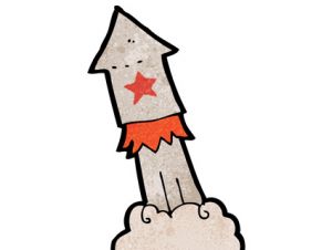 missile cartoon red star