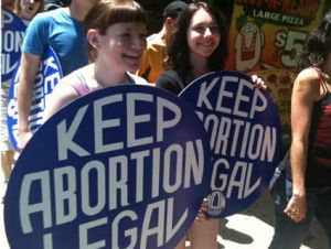 Women with Keep Abortion Legal signs