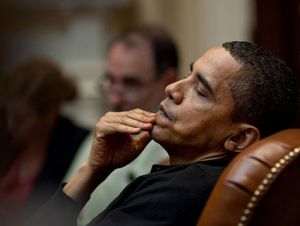 obama leans back