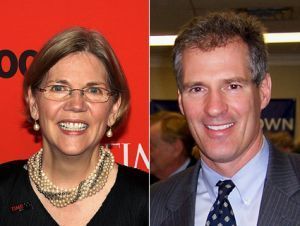 Elizabeth Warren and Scott Brown