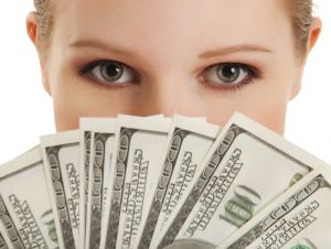 woman with money