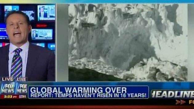 Image of Fox News making hay of the global warming slowdown.