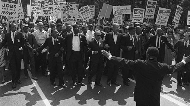 black and white photo of the March on Washington