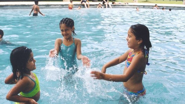 Kids at a pool