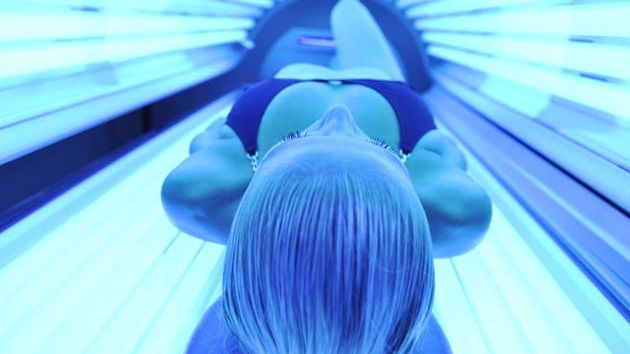 woman in tanning bed