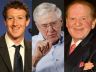 Mark Zuckerberg, Charles Koch, and Sheldon Adelson