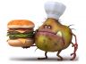 bacteria cartoon burger