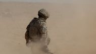 a soldier in the desert
