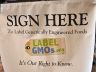 GMO label rally sign