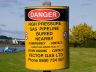 Danger high pressure gas line