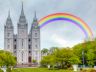 mormon temple rainbow
