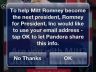 Romney on Pandora