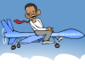 President Obama flying a drone
